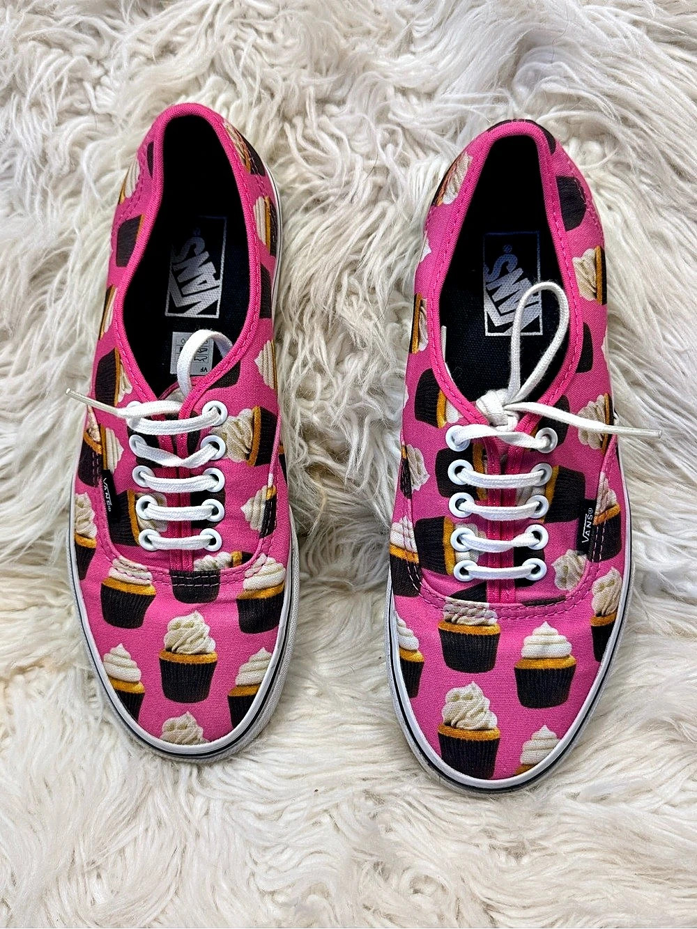 Vans Authentic Late Night Cupcakes Sneakers in Pink & White